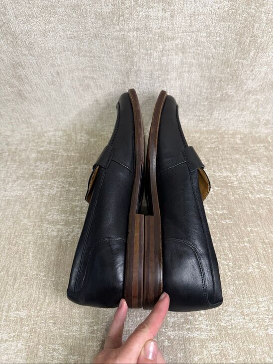 Aldo Men\'s Genuine Leather Slip-On Almond Toe Penny Loafer Shoes Black Size 13 main image 8